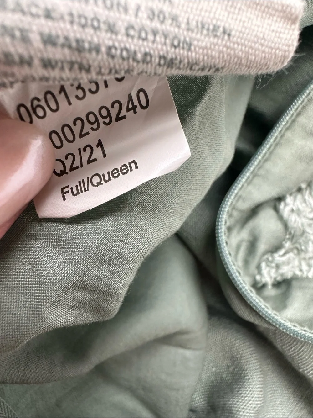 Casaluna Rayon Linen Full / Queen Pillow Cases Sage Green Two